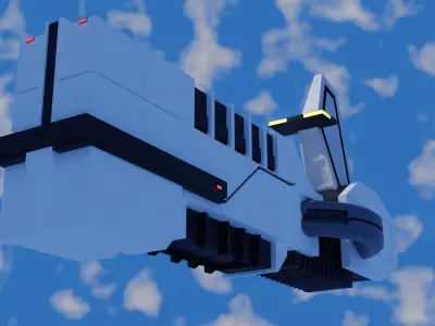 The Keep spaceship flying in sky 3D model