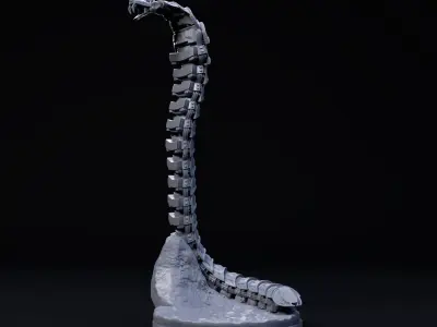 Cobra mecha robot 32mm scale pre-supported snake 3D print model