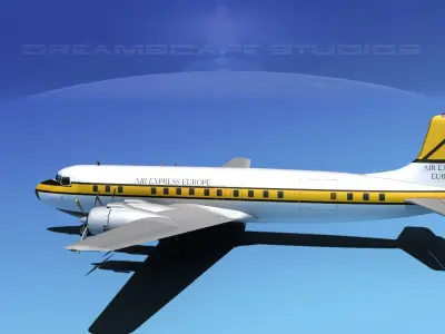 Douglas DC-7C Air Europe 3D model
