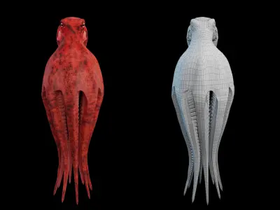 Animated Octopus Low-poly 3D model