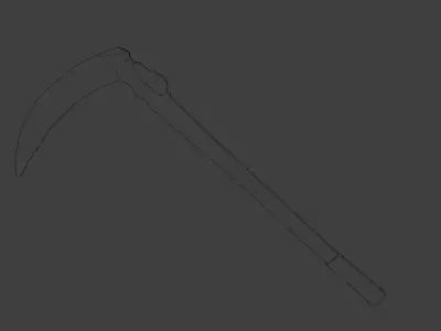 Red Handle Garden Scythe 3D model
