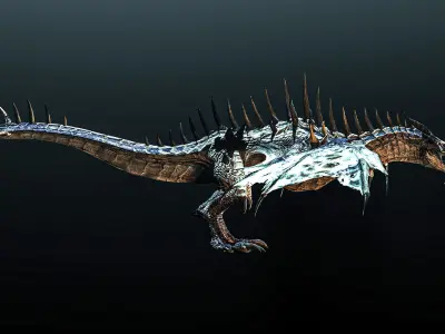 Dragon with spikes Low-poly 3D model