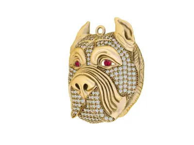  Dog Head Pendant 3D model