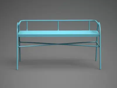 Orpha Metal Settee blue finish Low-poly 3D model