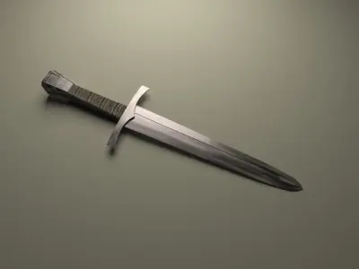 medieval dagger Low-poly 3D model