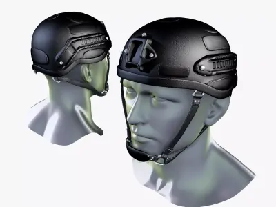 Ballistic Tactical Helmet Low Poly Low-poly 3D model