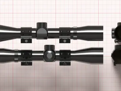 BSA Optics 4x32 scope Low-poly 3D model