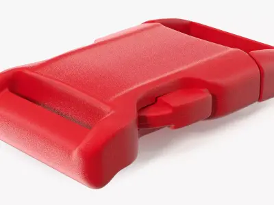 YKK Contoured Side Release Plastic Buckle Red 3D model