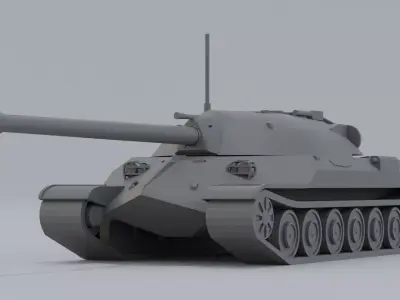 IS-7 Heavy Tank - Game Ready 3D Printable Low-poly 3D model