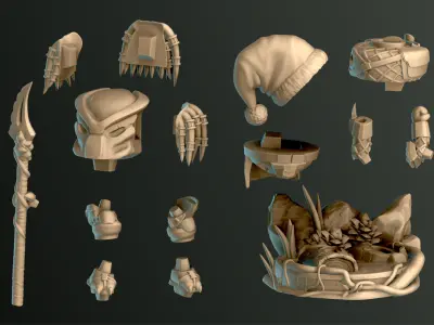 The Hunter - Prey Cute Statue 3D print model