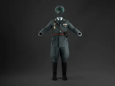 Police Uniform Low Poly Low-poly 3D model