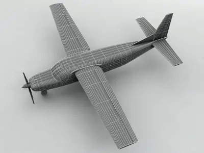 Cessna Caravan 208B Aircraft Low-poly 3D model