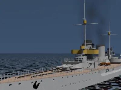 Battlecruiser SMS Moltke 3D model