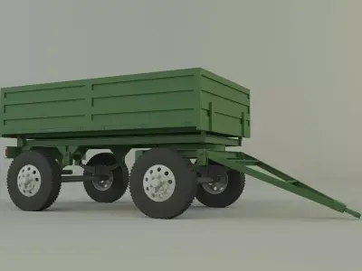 garden tractor trailer model 3D model