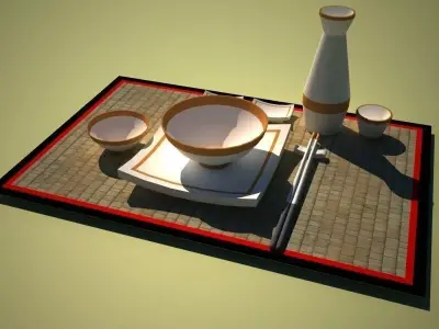 Chinese Dinning Set Free 3D model