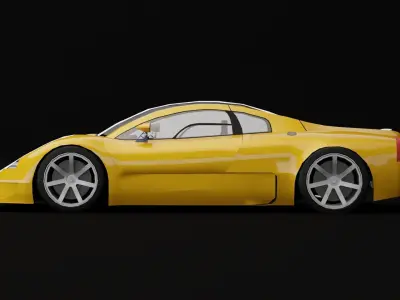 Volkswagen W12 Syncro Free low-poly 3D model