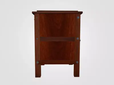 Wooden Nightstand Bedside Table 3D Model - Textured Low Poly Free low-poly 3D model
