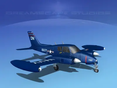 Cessna U-3B Blue Canoe V12 3D model