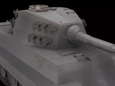 Tiger 2 tank Low-poly 3D model