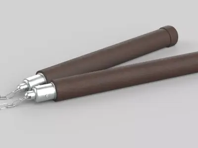 nunchucks pair of handcuffs 3D model