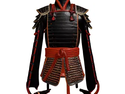 Authentic Japanese Samurai Warrior Armor 3D model