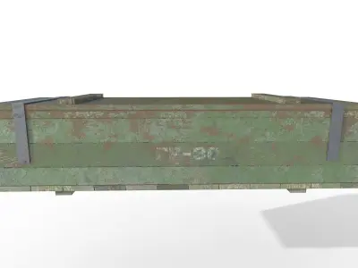 Old military crate Low-poly 3D model