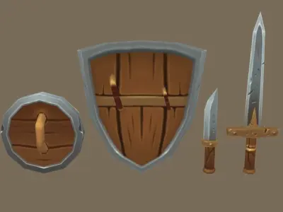 Meele Weapons Low-poly 3D model