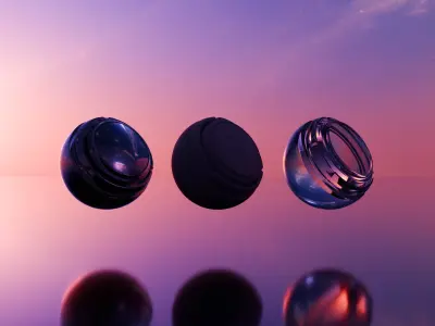 Pack 5 different Galactic HDRIs Low-poly 3D model