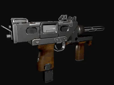 Minebea PM-9 uzi varient Low-poly 3D model