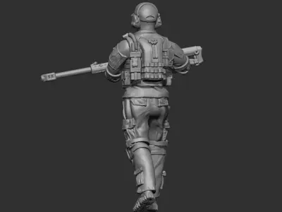 USA modern soldier 4 3D print model