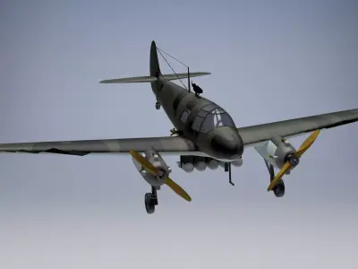 Yak-6 luftwaffe bf fighter 3D model