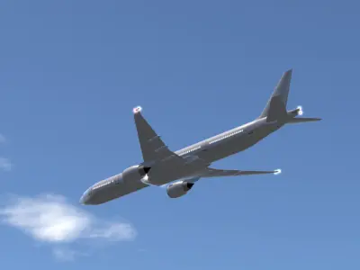 Boeing 777 High Quality 3D CGI Model Low-poly 3D model