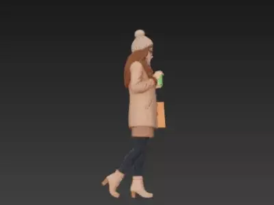 Black Friday Woman 3D Model with Shopping Bag 3D print model