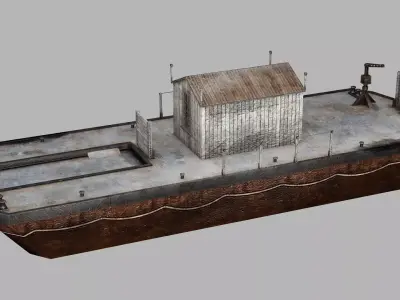 Tugboat Hquality Model fishing boat 3D Model Low-poly 3D model