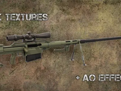 Sniper Rifle Snipex Alligator Low-poly 3D model