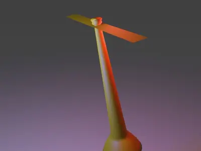 Bamboo Copter gaget Low-poly 3D model