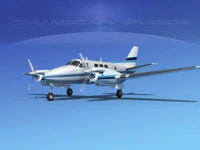 Beechcraft King Air C90 V04 3D model