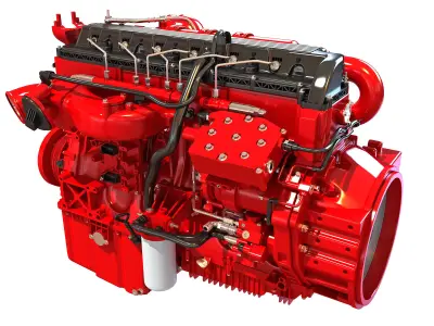 Heavy-Duty Truck Engine 3D model