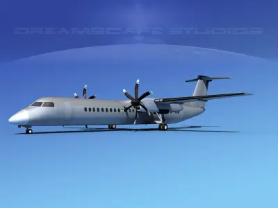 Dehaviland DHC-8 400 Bare Metal 3D model