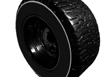 Detailed Vehicle Tire and Rim Low-poly 3D model