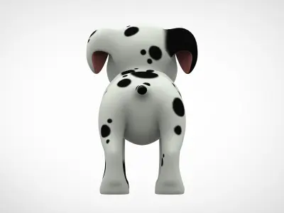 Dalmatian Puppy Low-poly 3D model