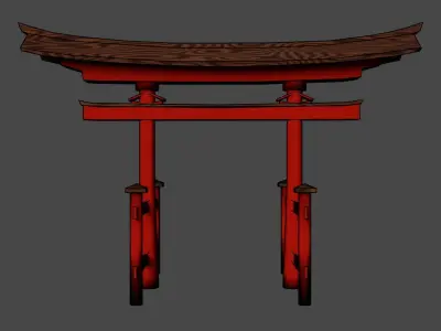 Japanese torii gates 3D model