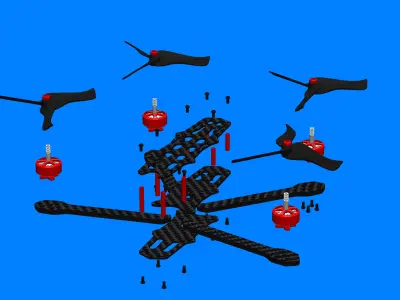 5 inch DRONE CARBON Fiber 3D print model