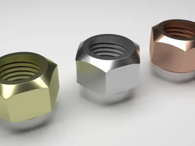 Hex Nuts 3D model