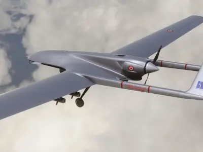 Tb2 Bayraktar - Fully Rigged Low-poly 3D model