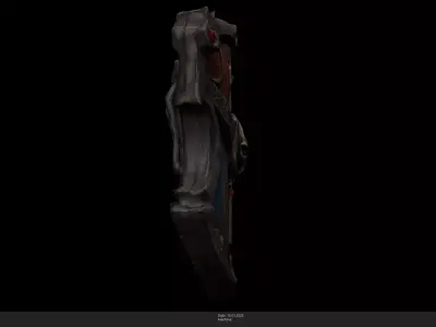 Stylized Skull Warlord Shield Game Ready - AI Low-poly 3D model