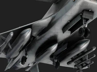 Chengdu J-10 fighter jet Low-poly 3D model