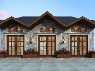 Street-front stores 3D model