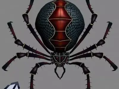 Animated Spider Low-poly 3D model