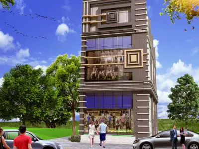 building where hotel is located Low-poly 3D model